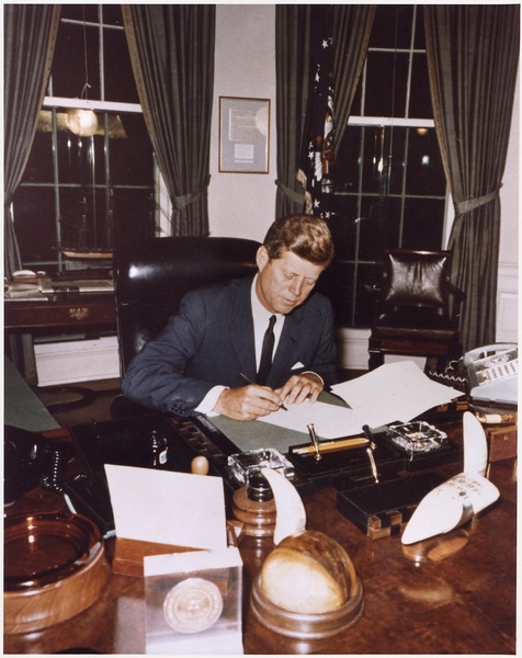President Kennedy signing the Cuba Quarantine Proclamation