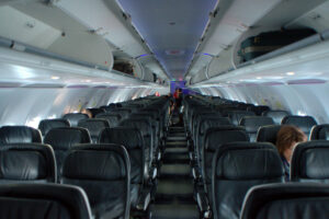 Main cabin onboard Virgin America