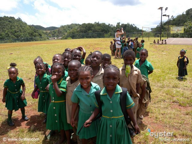 Schoolkids na paróquia de St. Ann, Jamaica