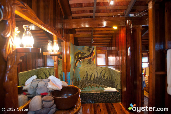 The villa's interior is reflective of native St. Lucian culture.