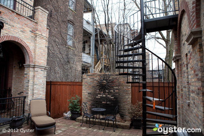The hotel's private brick grotto is a lovely, intimate reception site.