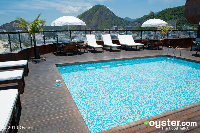 The small rooftop pool and poolside bar have sweeping views, as does the fitness center.