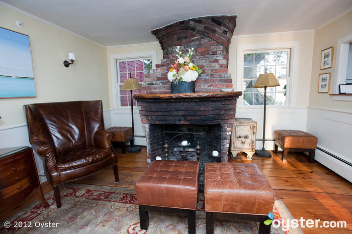 This historical inn has some quirky features, such as this olden-day fireplace.