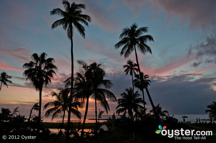 A sunset in paradise is just what the bride and groom ordered.