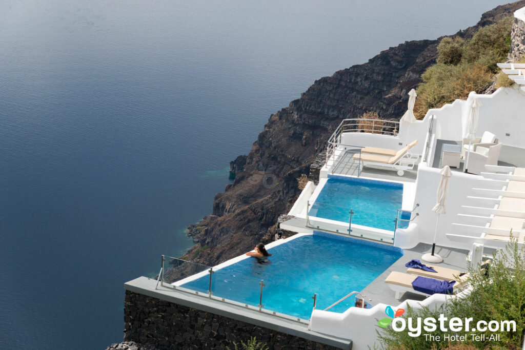 Vertigem-inducing Vista do Pegasus Suites & Spa, Santorini