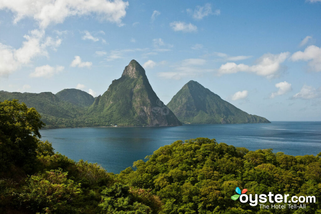 Vista dalla camera al Jade Mountain Resort