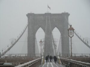 Início da tempestade de 3 dias. Brooklyn Bridge, dez. 2010