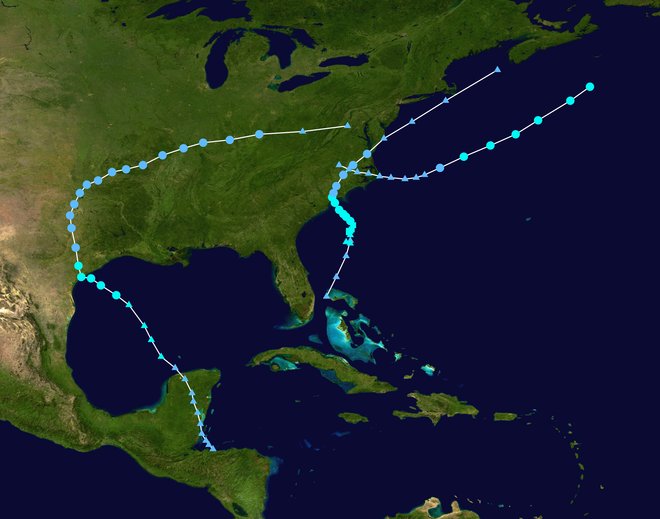 Tracks of tropical cyclones in the Atlantic in 2015