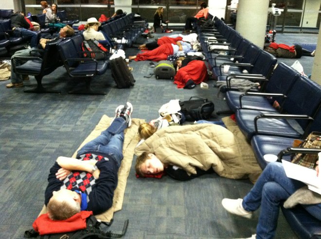 Airlines don't have to put you up for the night if your flight is canceled, and many choose not to. Photo courtesy of Kevin Prichard Photography, Flickr