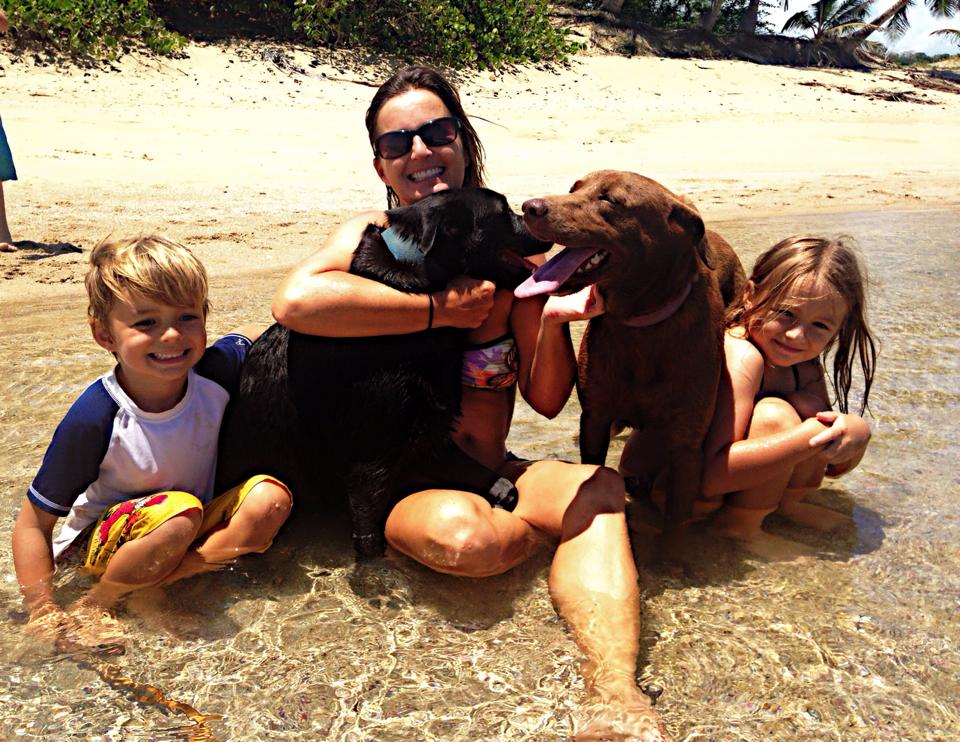 Jennifer Tiller with her children, who were both born in Puerto Rico