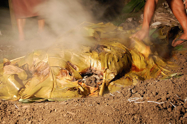 A traditional Fijian lovo, Photo by Carmen via Flickr