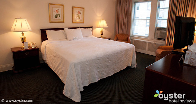 A guest room at the Salisbury Hotel, New York City