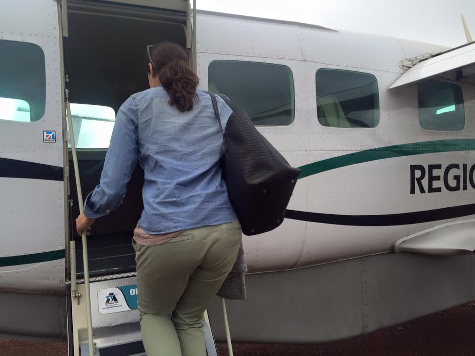 Boarding the small plane to the Serengeti