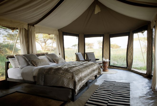 Inside the tent at Namiri Plains/Courtesy of Namiri Plains