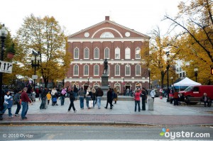 The Sam Adams statue in Faneuil Hall