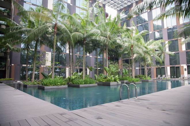 Uma piscina no Changi. Cortesia de Flickr / Todd Wade