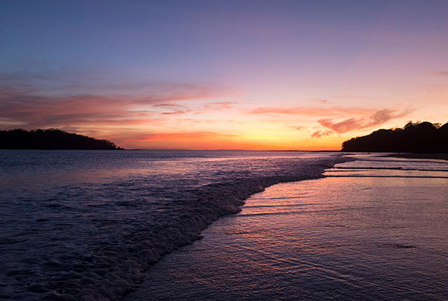 Pôr do sol na pequena vila de pescadores de Santa Catalina, Panamá; Filmado no Fuji x100s