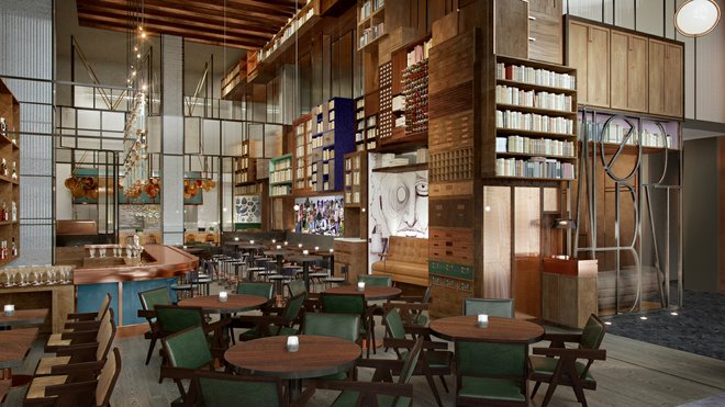 A rendering of restaurant Albert. Courtesy of Hotel EMC2