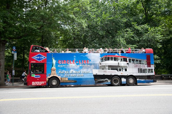 A Gray Line bus on the Upper West Side/Oyster