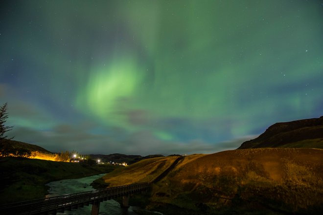 Night view from The Frost and Fire Hotel/Oyster