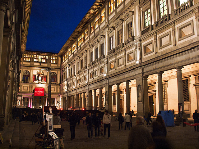 Vista da galeria histórica de Uffizi de Florença. Kevin Poh / Flickr