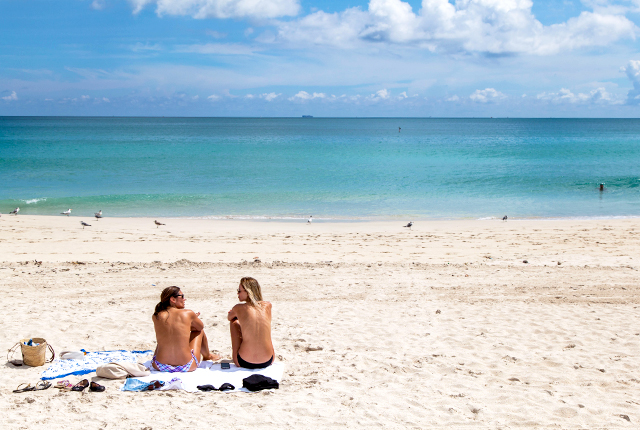 Tan lines on nude beach