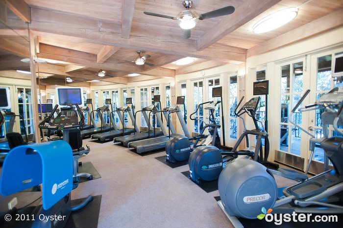 The fitness center at the Auberge Du Soleil
