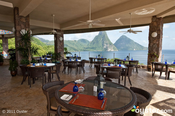 Restaurant at the Jade Mountain Resort; St. Lucia