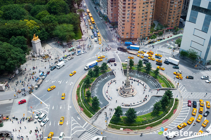 Vue depuis le salon du lobby au Mandarin Oriental; New York City, NY