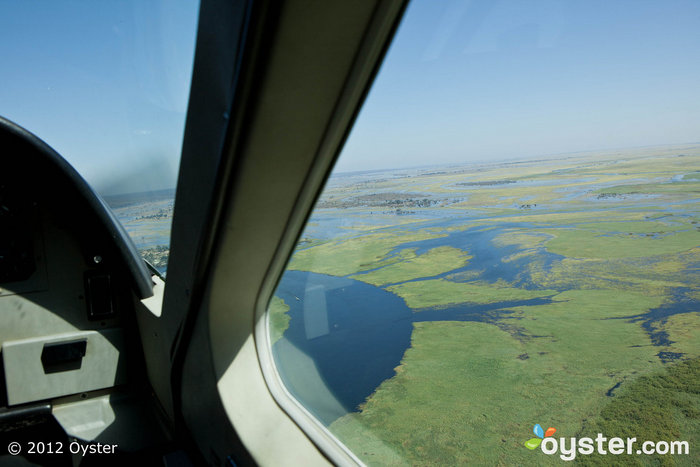Flying in to the Selinda Canoe Trail -- Botswana