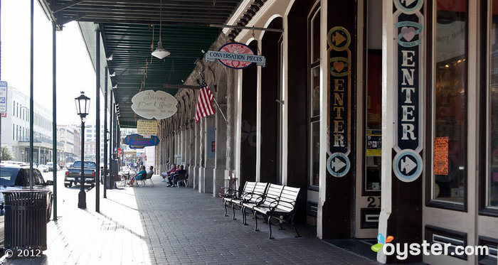 The historic Strand District is the most famous strip of city in all of Galveston.