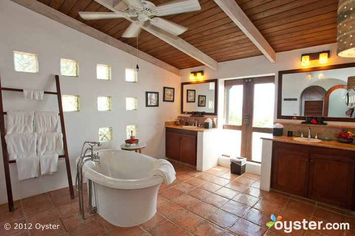 Bathroom in the Premier Suite at the Biras Creek Resort