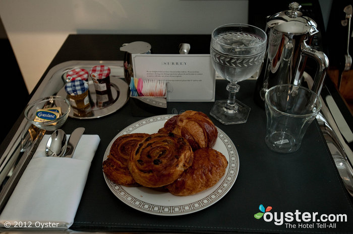 Breakfast in bed at The Surrey in New York City