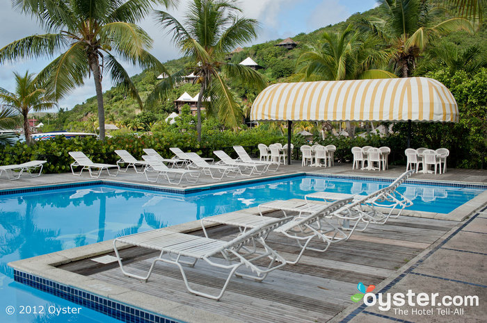 The pool is small but peaceful, and loungers can even connect to Wi-Fi.