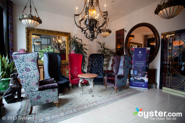 The hotel has fun, Middle Eastern-inspired decor with rich and jewel-toned fabrics.