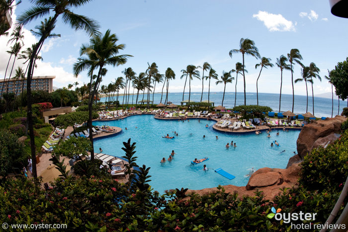 Piscina principal en el Hyatt Regency Maui Resort And Spa, uno de los resorts más amigables para niños de Hawai