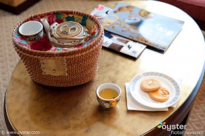 In-room tea service at the Mandarin Oriental, San Francisco.