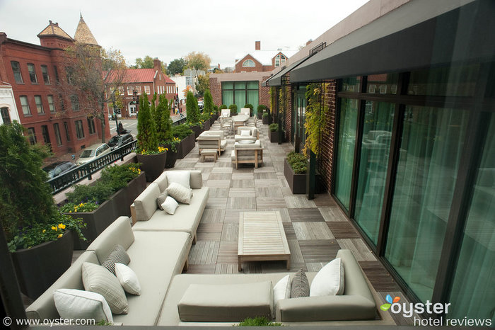 The outdoor terrace is enormous.