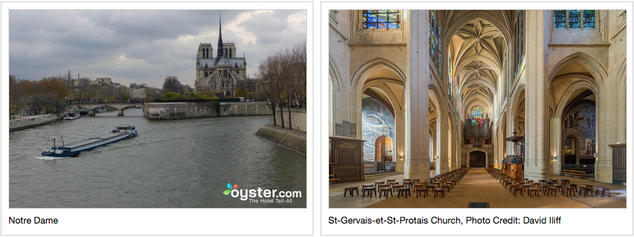 A Notre Dame é ótima, mas nós realmente amamos a igreja mais tranquila de Saint-Gervais-Saint-Protais.
