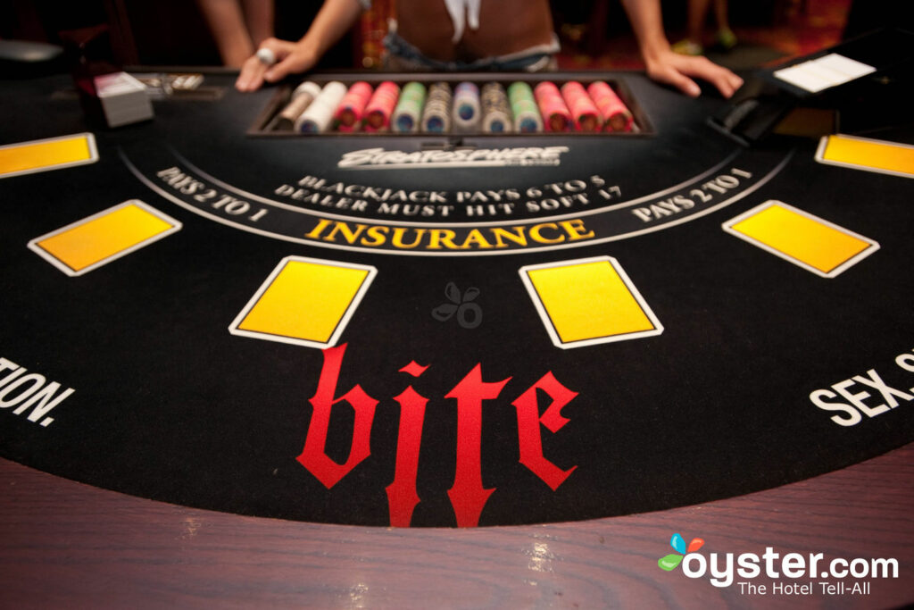 Blackjack table at Stratosphere Hotel and Casino