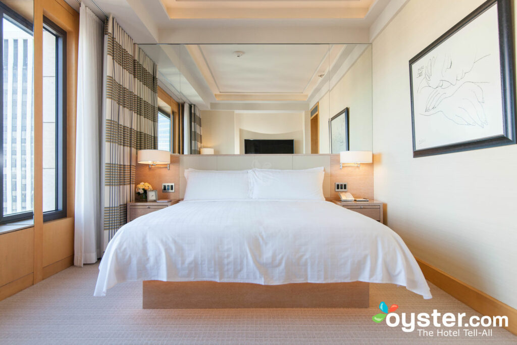 A bedroom at the Four Seasons New York.