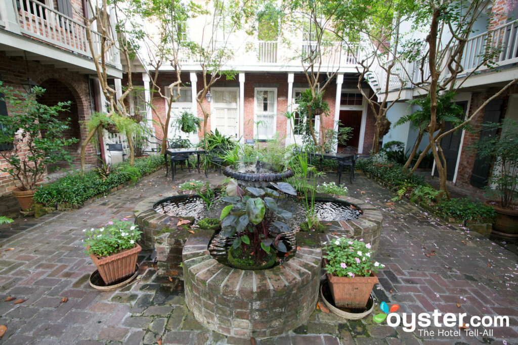Place d'Armes Hotel, like many French Quarter properties, serves a free breakfast in its classic NOLA courtyard.