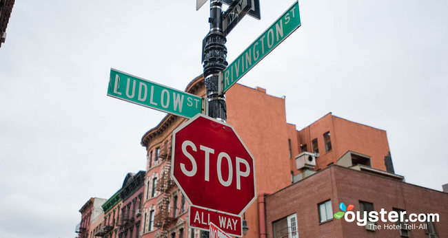 Rivington Street in Lower East Side Manhattan, home to Mama Spa & Priti Rivington Street in Lower East Side Manhattan, home to Mama Spa & Priti