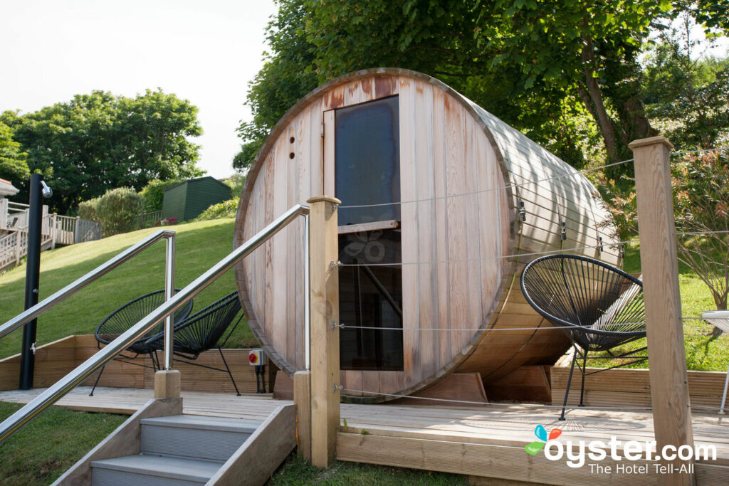 Sauna all'aperto presso Carbis Bay Hotel, Cornwall