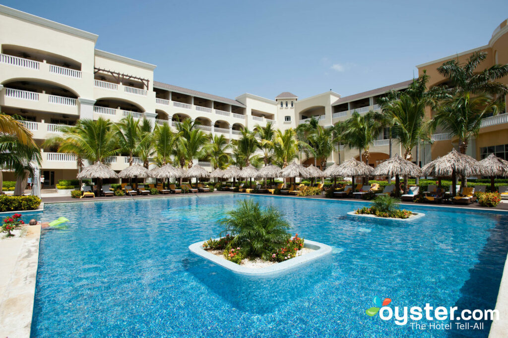 Iberostar's pool, surrounded by lush loungers