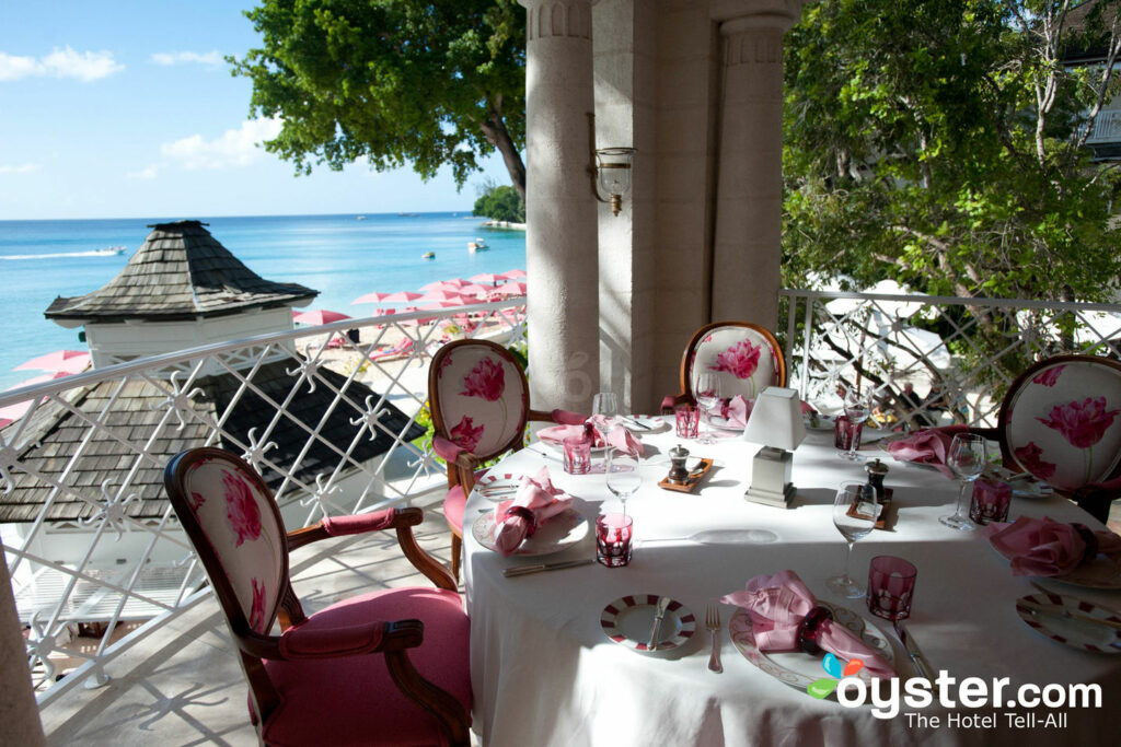 L'Acajou Restaurant overlooks the beach.