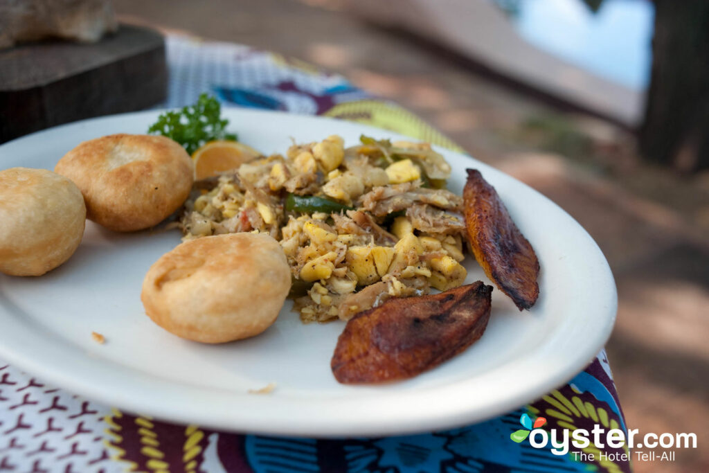 Saltfish and ackee at Jakes Hotel, Villas & Spa/Oyster