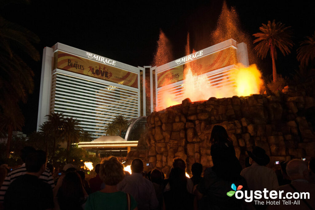 O vulcão no Mirage Hotel & Casino