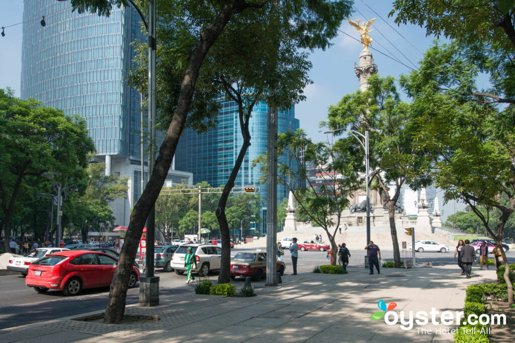Ansicht des Engels der Unabhängigkeitsstatue vom Sheraton Mexiko City