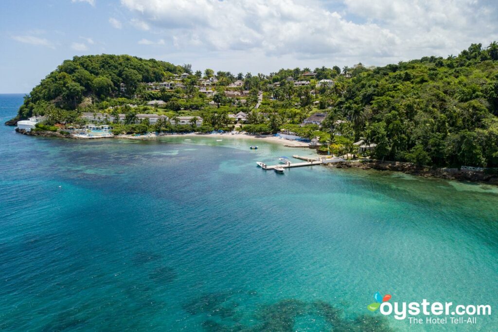 Vista aérea del Round Hill Hotel & Villas, Montego Bay